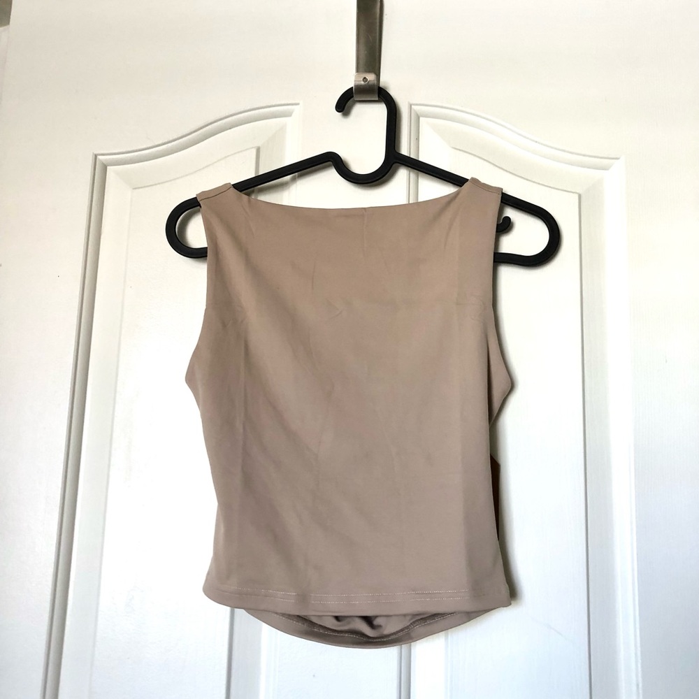 NWT ReoRia Beige Tank Top with Boat Neck